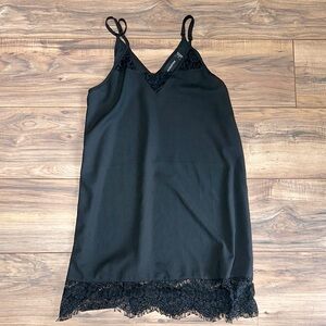 MINKPINK Black Lace Chemise with Spaghetti Straps